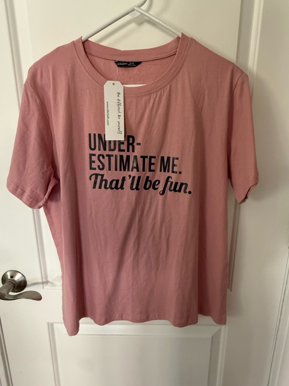 Pink Graphic Tee - "Underestimate Me" - Women's Size XXL - Brand New w/Tags